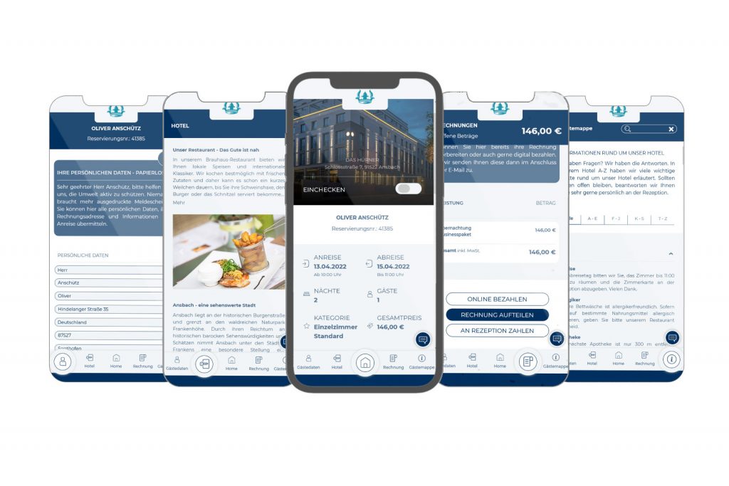Mit der Gäste-App der hotline Hotelsoftware organisieren Ihre Gäste ihre Buchung ganz einfach selbst. Die App begleitet sie entlang der gesamten Guest-Journey voll automatisch mit allen notwendigen Informationen.
