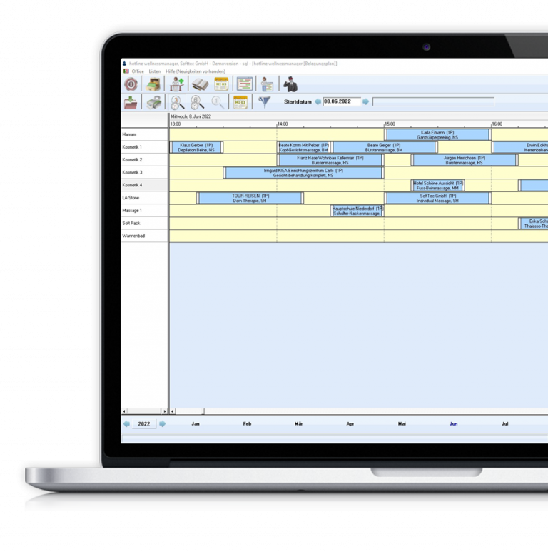 WellnessraumverwaltungSoftware für Hotels HOTLINE
