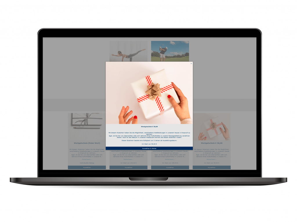 SoftTec Gutscheinverwaltung und Tool - Schritt 2 für den Kunden